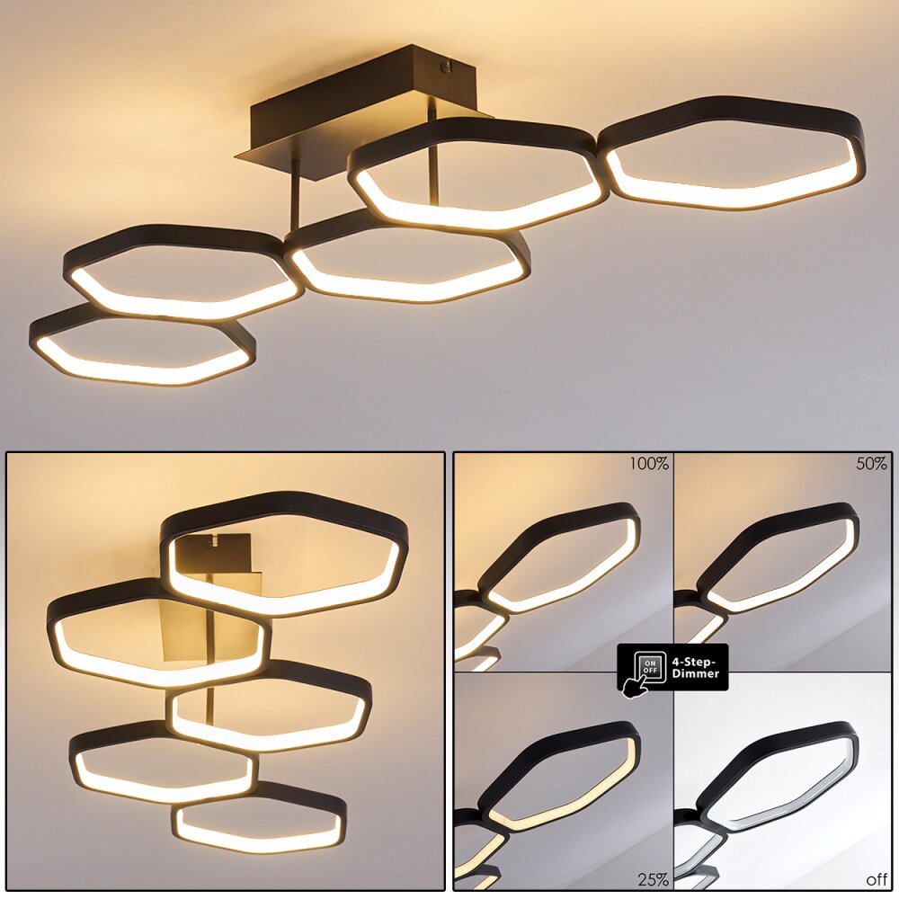 Plafonnier Halmstad LED Noir, 1 lumière main product photo