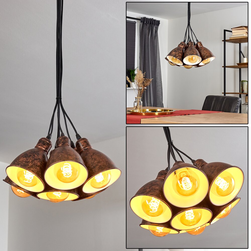 Suspension Timola Cuivre, Rouille, 7 lumières main product photo