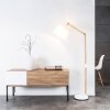 Lampadaire Brilliant Carlyn Bois foncé, Blanc, 1 lumière