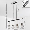 Suspension Bacau Noir doré, 4 lumières