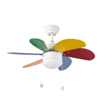 Ventilateur de plafond à lampe Faro Barcelona Palao Blanc, 1 lumière