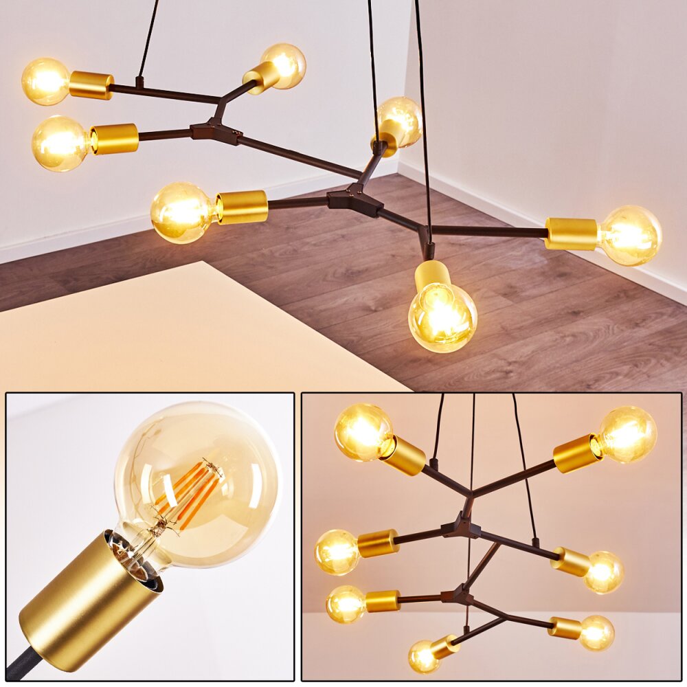 Suspension Coppet Noir doré, 7 lumières main product photo