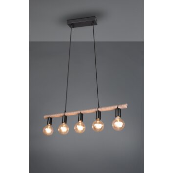 Suspension Reality Einar LED Noir, 5 lumières