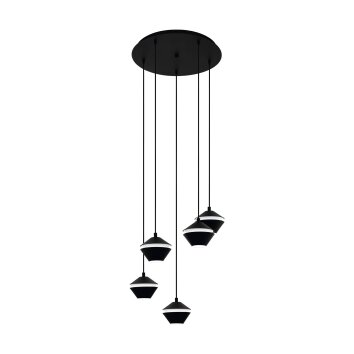 Suspension Eglo PERPIGO LED Noir, 5 lumières