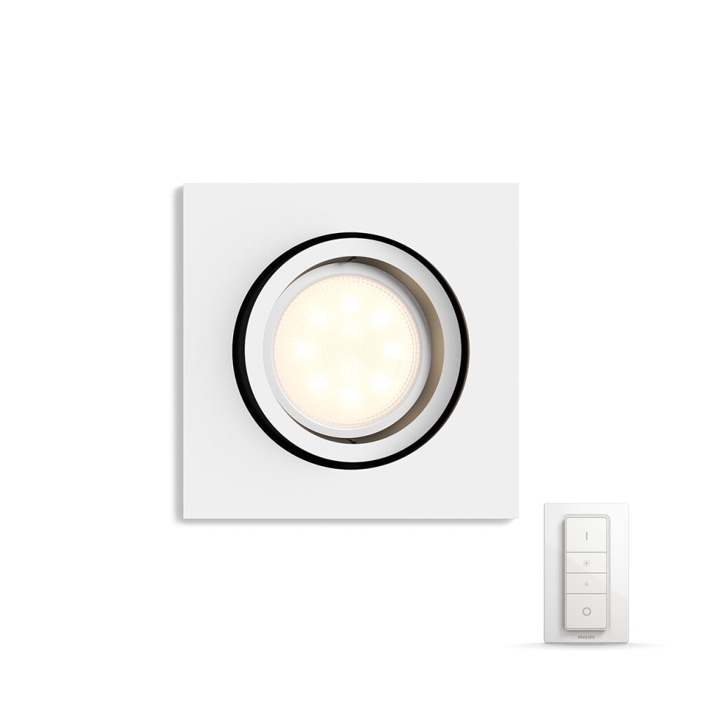 Spot encastrable, kit d'extension Philips Hue Ambiance White Milliskin Blanc, 1 lumière, Télécommandes main product photo