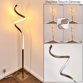 Lampadaire Pitasch LED Nickel mat, 1 lumière