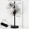 Lampe de table Chehalis LED Noir, 4 lumières