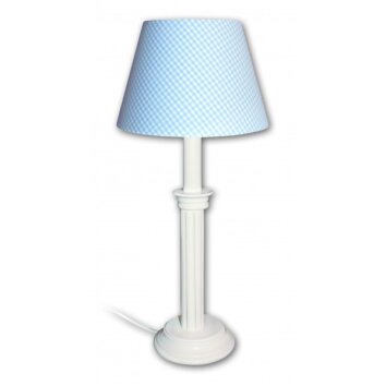 Lampe de table Waldi Vichy Blanc, 1 lumière