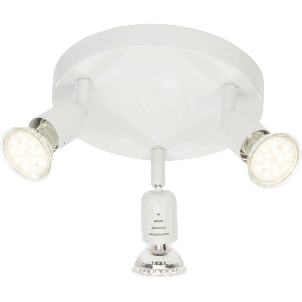Plafonnier rond à spots Brilliant Loona LED Blanc, 3 lumières main product photo