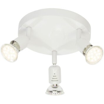 Plafonnier rond à spots Brilliant Loona LED Blanc, 3 lumières
