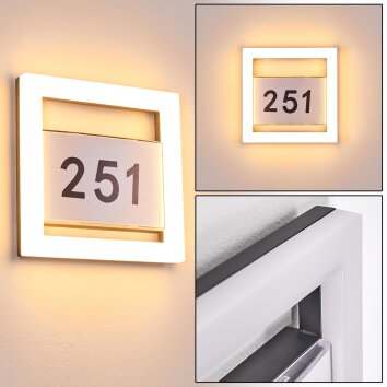 Numéro d'adresse éclairé Linna LED Blanc, 1 lumière