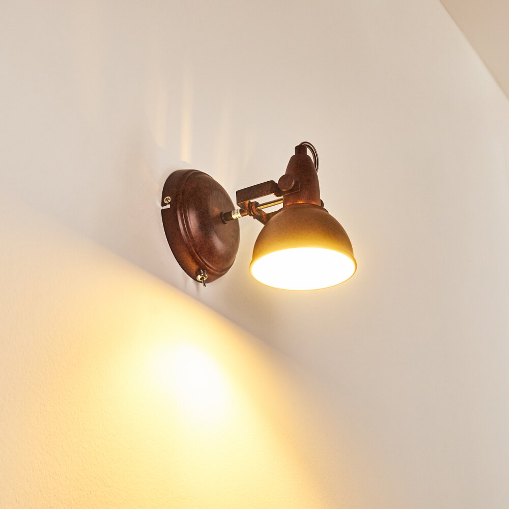 Applique Murale Tina Spot Orientable - Nickel Mat - Culot E14 - IP20 - Style Industriel Vintage