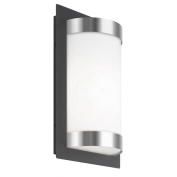 Lampe murale d'extérieur LCD LED Acier inoxydable, Noir, 1 lumière, Détecteur de mouvement