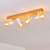 Plafonnier Barbengo Bois clair, Blanc, 4 lumières