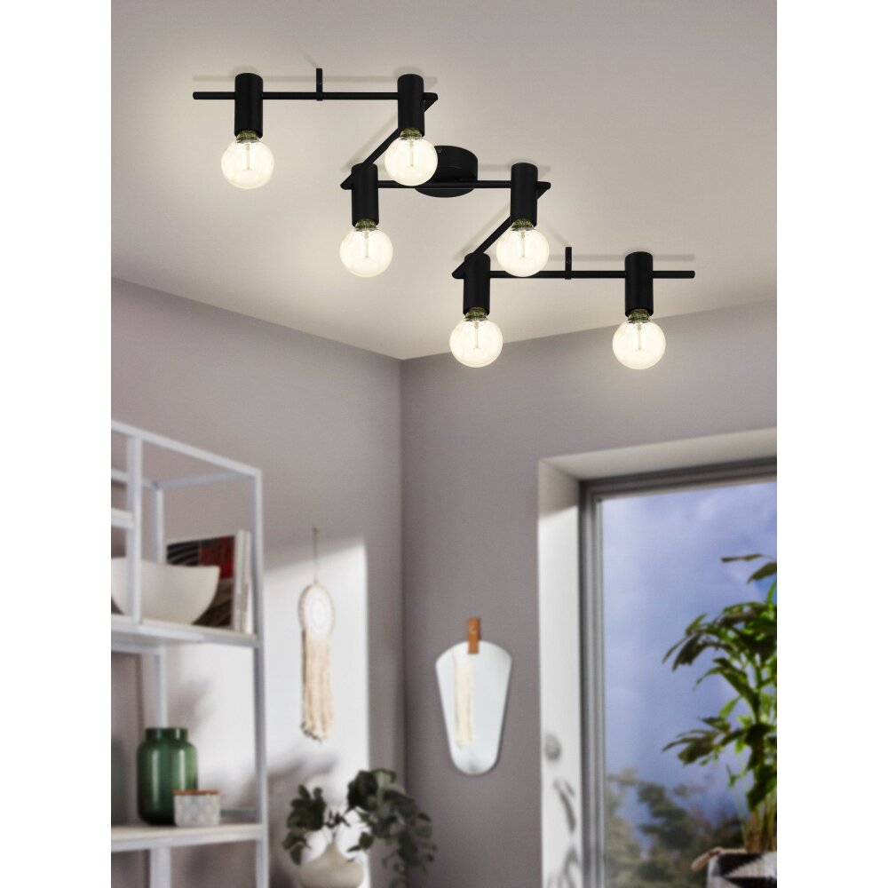 Plafonnier Eglo PASSA RELLA Noir, 6 lumières main product photo
