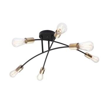 Plafonnier Globo BULB Noir, 6 lumières