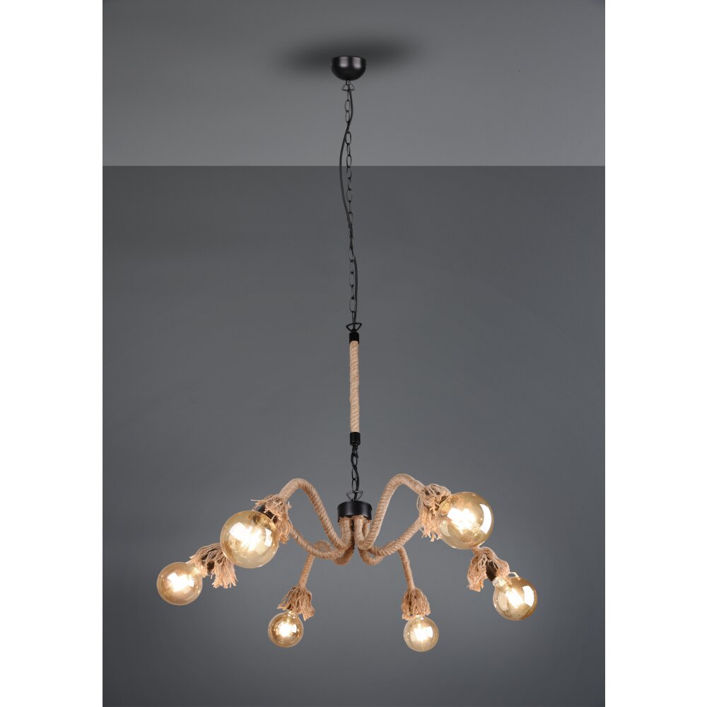 Suspension Reality Alva LED Noir, 6 lumières main product photo