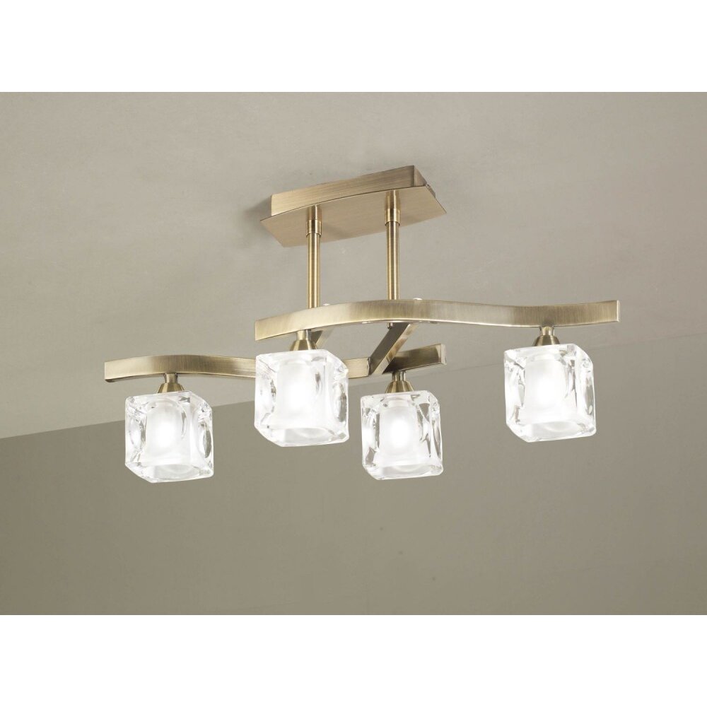 Plafonnier Mantra Cuadrax Laiton, 4 lumières main product photo