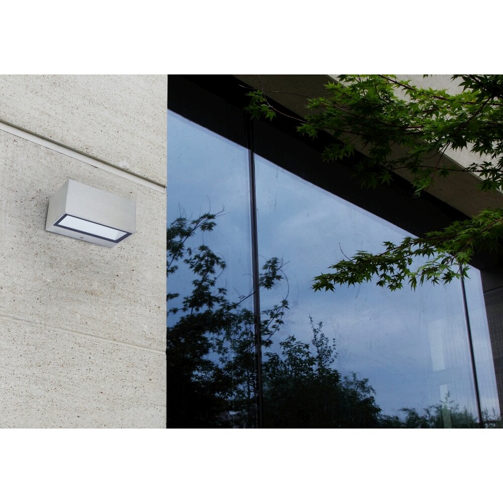 Applique murale d'extérieur Lutec GEMINI LED Gris, Argenté, 1 lumière main product photo