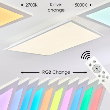 Plafonnier Antria LED Blanc, 1 lumière, Changeur de couleurs
