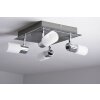 Plafonnier Trio 8214 LED Aluminium, Chrome, Acier inoxydable, 4 lumières