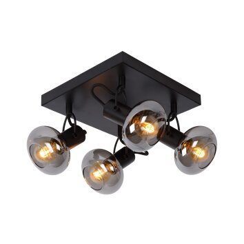 Spot de plafond Lucide MADEE Noir, 4 lumières