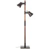 Lampadaire Brilliant Plow Bois foncé, Noir, 2 lumières