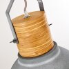 Suspension Kinzua Gris, Bois clair, Pierre, 1 lumière