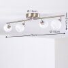 Plafonnier Motala LED Nickel mat, 4 lumières, Télécommandes, Changeur de couleurs