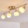 Plafonnier Motala LED Nickel mat, 4 lumières, Télécommandes, Changeur de couleurs