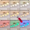 Plafonnier Motala LED Nickel mat, 4 lumières, Télécommandes, Changeur de couleurs