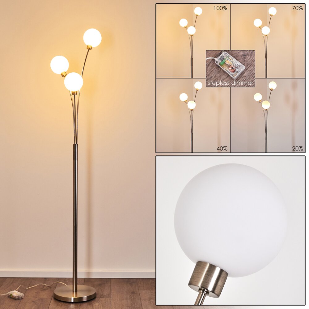 Lampadaire Bernado Nickel mat, 3 lumières main product photo