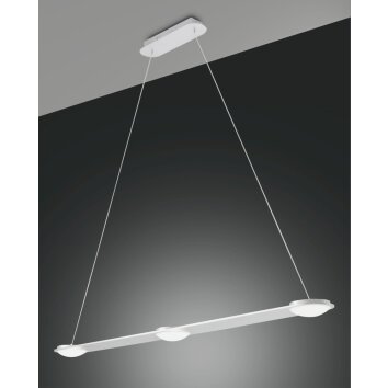 Suspension Fabas Luce Swan LED Blanc, 3 lumières