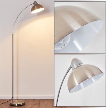 Lampadaire Poitou Nickel mat, 1 lumière