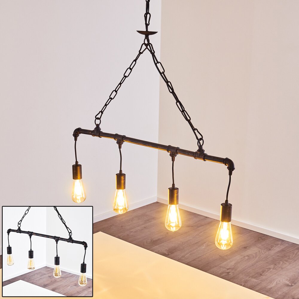 Suspension Kolyma Rouille, Noir, 4 lumières main product photo