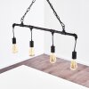 Suspension Kolyma Rouille, Noir, 4 lumières