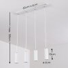 Suspension Zuoz Blanc, 4 lumières