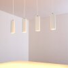 Suspension Zuoz Blanc, 4 lumières