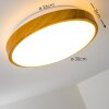 Plafonnier Sora Wood LED Bois clair, Blanc, 1 lumière