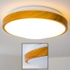 Plafonnier Sora Wood LED Bois clair, Blanc, 1 lumière