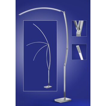 Lampadaire B-Leuchten TREE LED Chrome, Nickel mat, 1 lumière