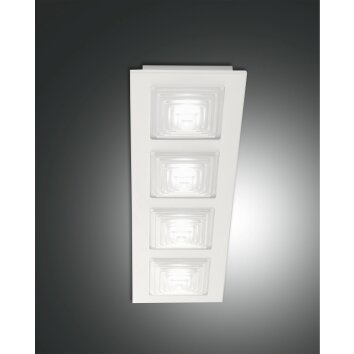 Plafonnier Fabas Luce Formia LED Blanc, 4 lumières