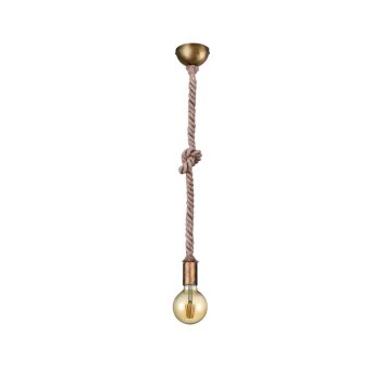 Suspension Trio Leuchten CORD Brun, Laiton, 1 lumière