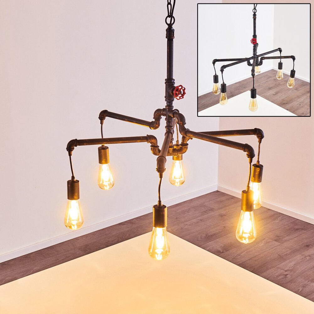 Suspension Kolyma Rouille, Noir, 6 lumières main product photo