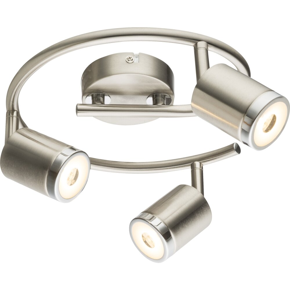 Plafonnier rond à spots Globo COMORE LED Nickel mat, 3 lumières main product photo