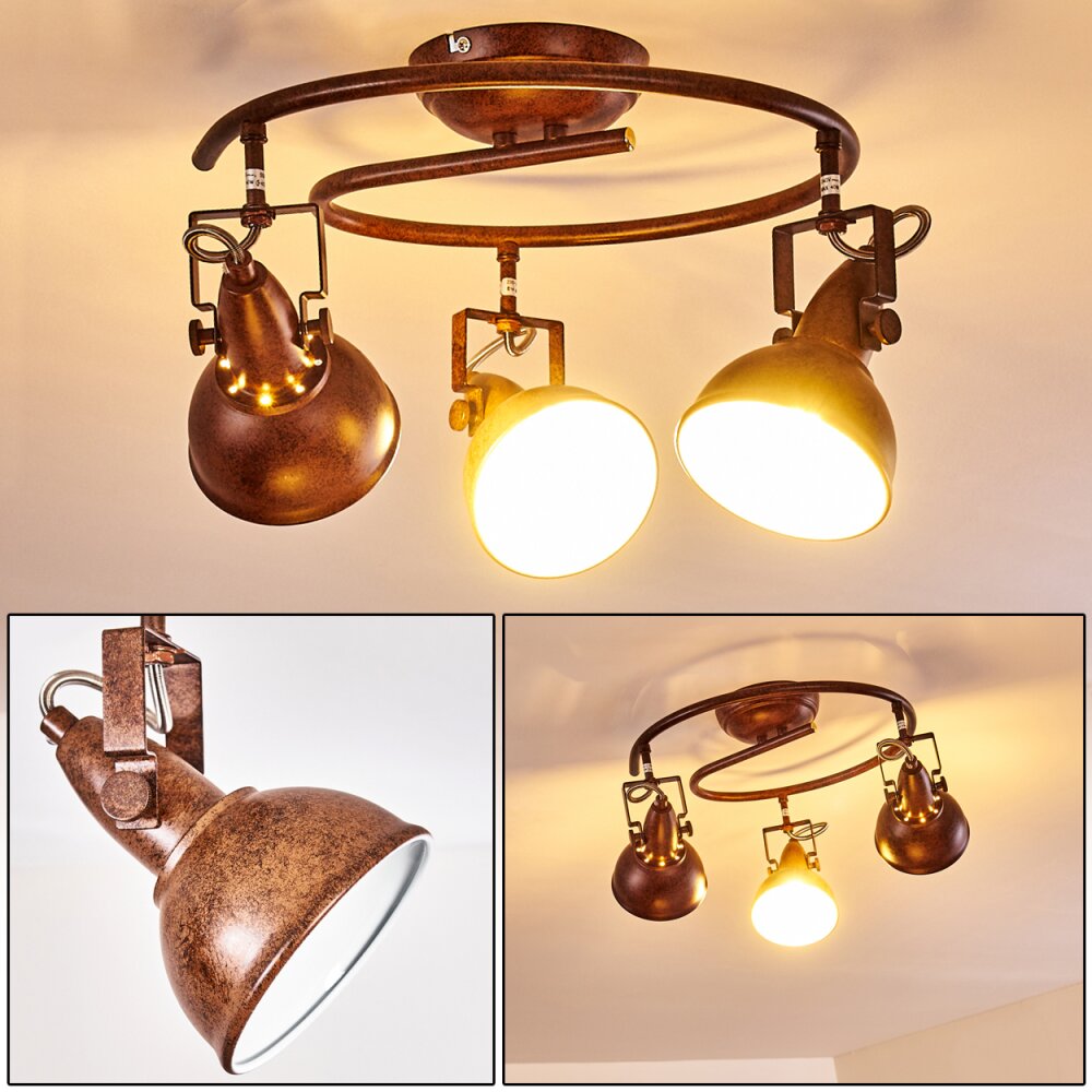 Plafonnier Tina Rouille, 3 lumières main product photo