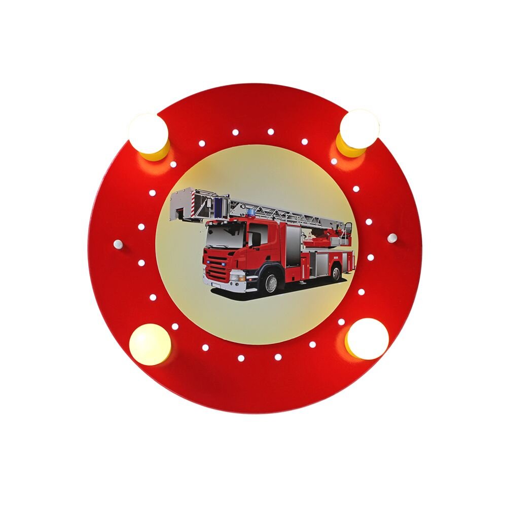 Plafonnier Elobra FEUERWEHRAUTO Jaune, Rouge, 4 lumières main product photo