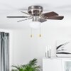 Ventilateur de plafond Trillo Gris, Bois clair, Nickel mat, 1 lumière