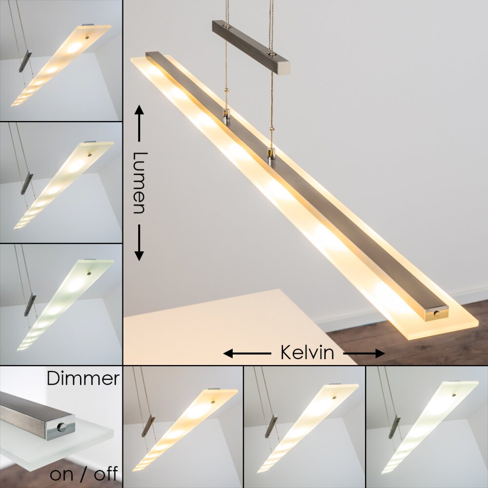 Suspension Ramsele LED Chrome, Nickel mat, 7 lumières main product photo