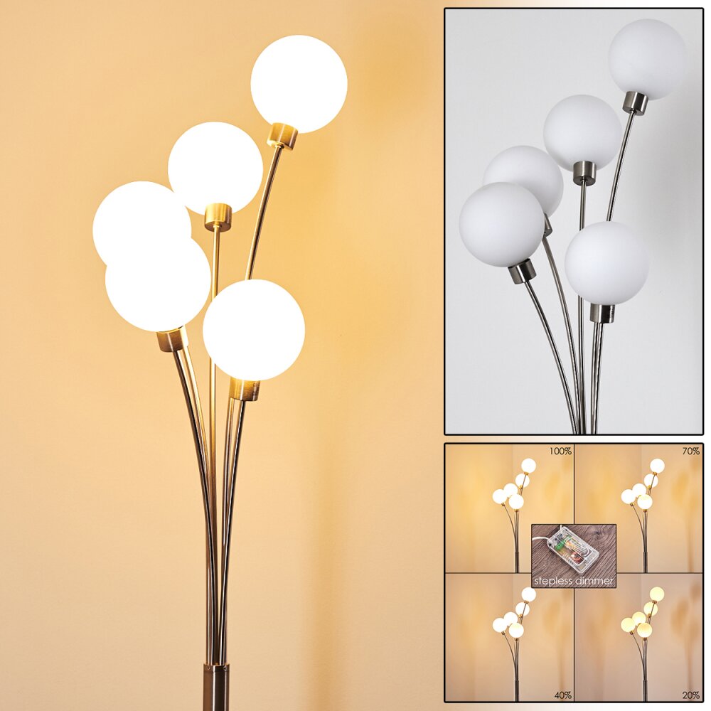 Lampadaire Bernado Nickel mat, 5 lumières main product photo